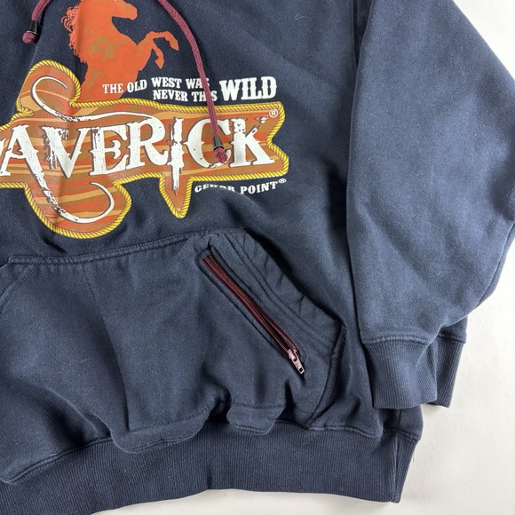 Cedar Fair Cedar Point Maverick Rollercoaster Small 1/2 Zip Pullover Hoodie Blue - Picture 6 of 9